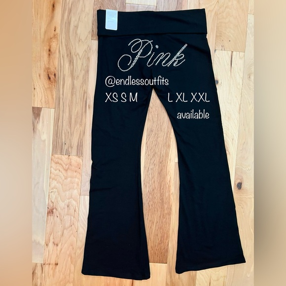 VS PINK BLING FLARE LEGGINGS LIMITED EDITION Y2K THROWBACK EDITION - Picture 1 of 1